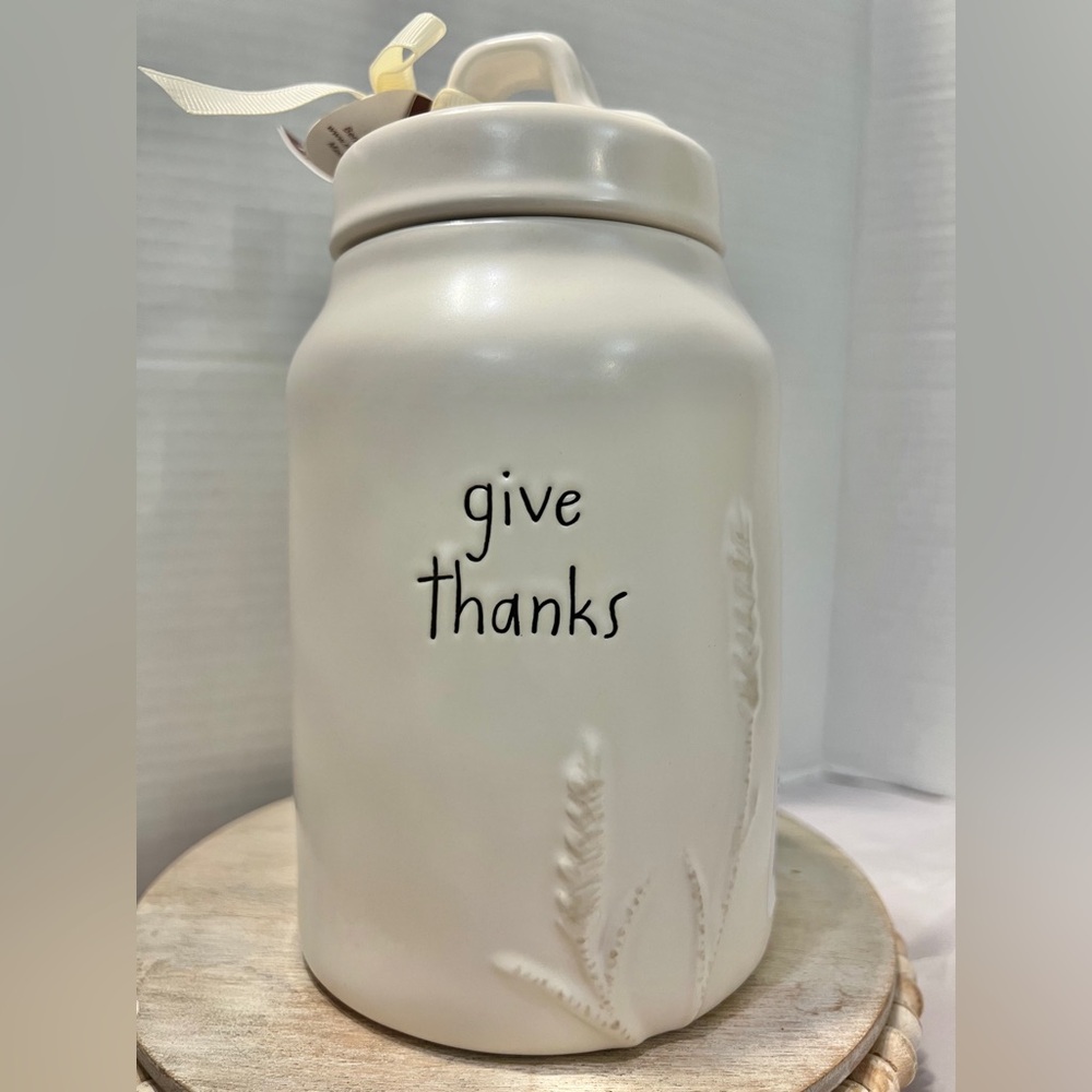 Rae Dunn Give thanks canister and mug - Picture 2 of 3